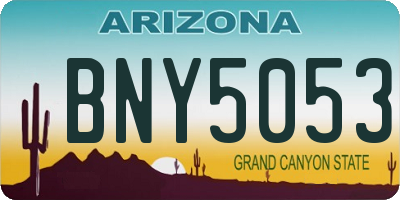 AZ license plate BNY5053