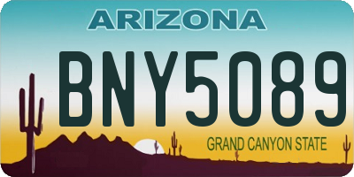 AZ license plate BNY5089