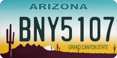 AZ license plate BNY5107