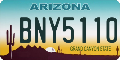 AZ license plate BNY5110
