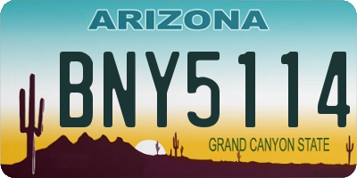 AZ license plate BNY5114