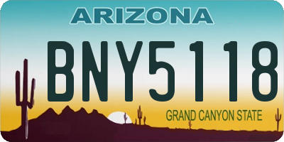 AZ license plate BNY5118