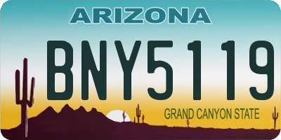 AZ license plate BNY5119