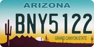 AZ license plate BNY5122