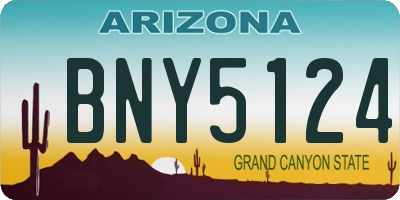 AZ license plate BNY5124