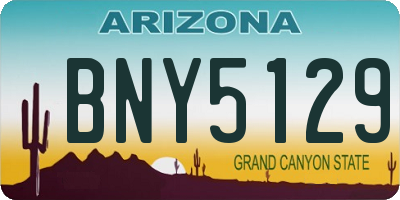 AZ license plate BNY5129