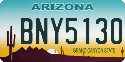 AZ license plate BNY5130