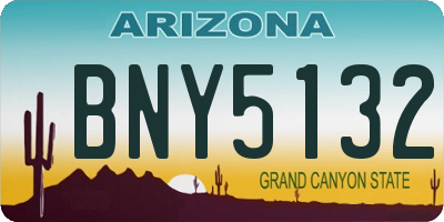 AZ license plate BNY5132