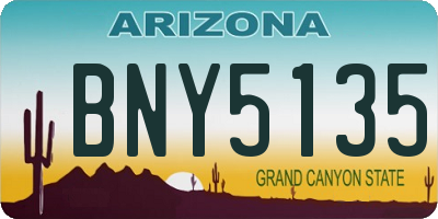 AZ license plate BNY5135