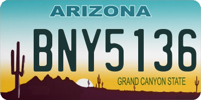 AZ license plate BNY5136