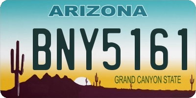 AZ license plate BNY5161