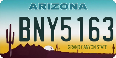 AZ license plate BNY5163