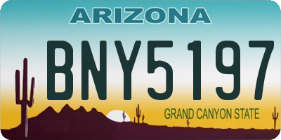 AZ license plate BNY5197
