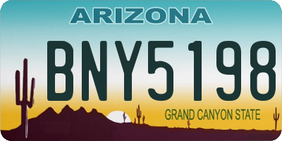 AZ license plate BNY5198