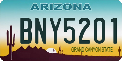 AZ license plate BNY5201
