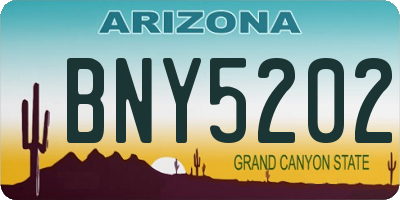 AZ license plate BNY5202
