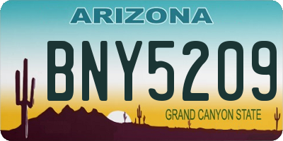 AZ license plate BNY5209