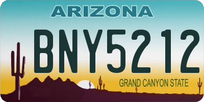 AZ license plate BNY5212