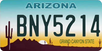 AZ license plate BNY5214