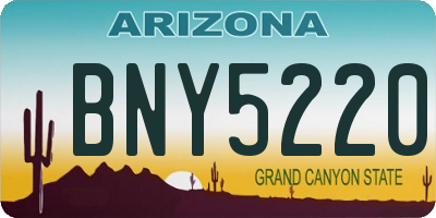 AZ license plate BNY5220