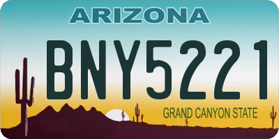 AZ license plate BNY5221