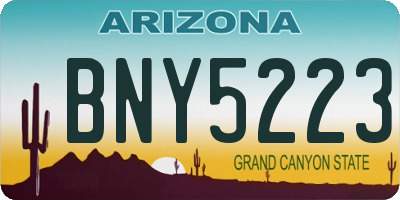 AZ license plate BNY5223