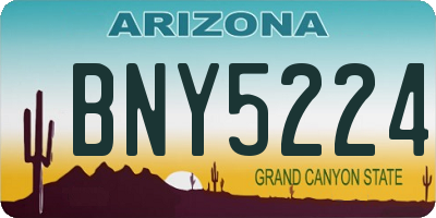 AZ license plate BNY5224