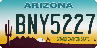 AZ license plate BNY5227