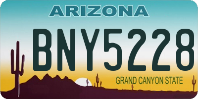 AZ license plate BNY5228