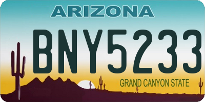 AZ license plate BNY5233