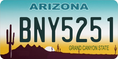 AZ license plate BNY5251