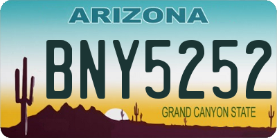 AZ license plate BNY5252