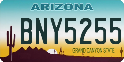 AZ license plate BNY5255