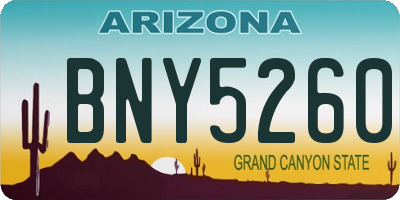 AZ license plate BNY5260