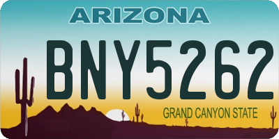 AZ license plate BNY5262