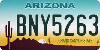 AZ license plate BNY5263