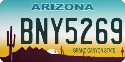 AZ license plate BNY5269