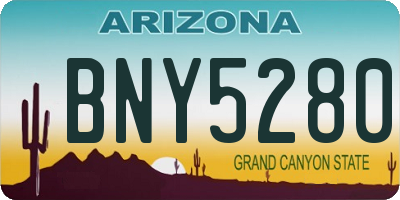 AZ license plate BNY5280