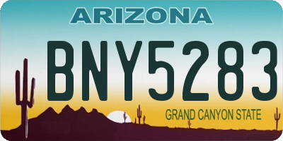 AZ license plate BNY5283