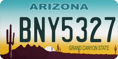 AZ license plate BNY5327