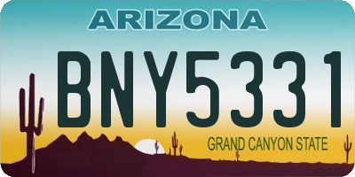 AZ license plate BNY5331