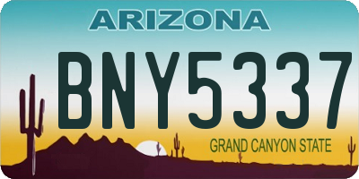 AZ license plate BNY5337