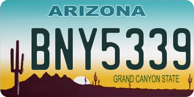 AZ license plate BNY5339