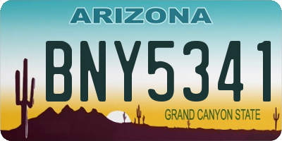 AZ license plate BNY5341