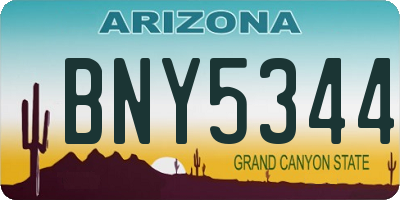 AZ license plate BNY5344