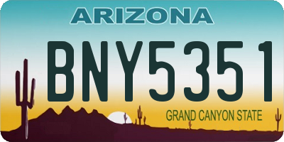 AZ license plate BNY5351