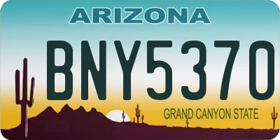 AZ license plate BNY5370