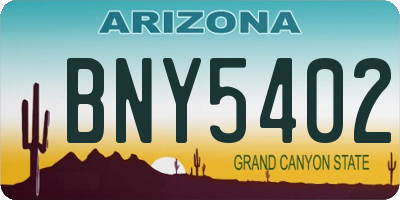 AZ license plate BNY5402