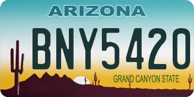 AZ license plate BNY5420