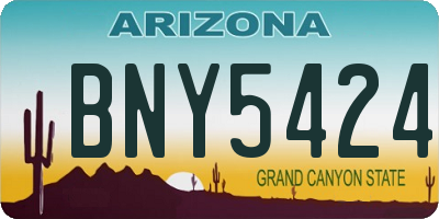 AZ license plate BNY5424